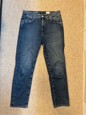 Ag Adriano Goldschmied Dark Blue Straight Leg Jeans